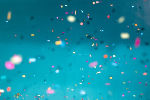 Confetti on a blue background